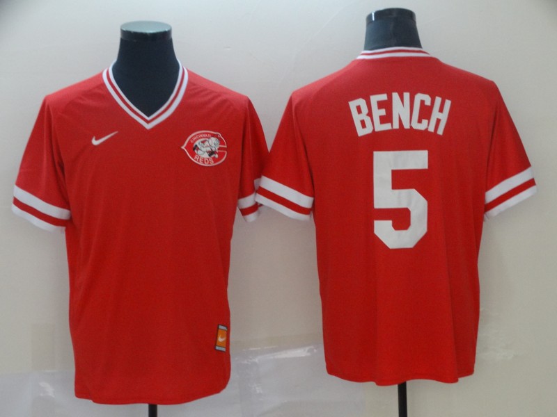 Men's Cincinnati Reds Johnny Bench #5 Red Jersey